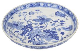 Early 19th century Spode blue and white 'India' pattern footed dish