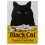 A mid 20th century "Black Cat" enamel advertsing sign