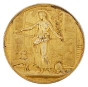 A silver-gilt prize medal For London International Exhibition, 1884 by Pinches and A. Fisch