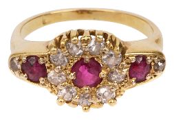 A ruby and diamond-set ring