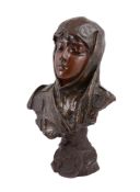 Emmanuel Villanis (1858-1914) 'Delila' An Art Nouveau bronze bust