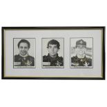 Formula One : Ayrton Senna , Johnny Dumfries and Elio de Angelis autographed photographs