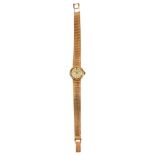 An Omega ladies 9ct gold bracelet automatic wristwatch