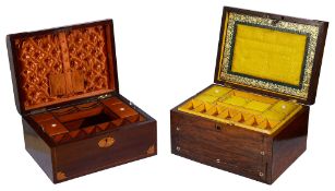 Two late 19th/ early 20th century sewing boxes