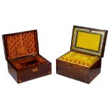 Two late 19th/ early 20th century sewing boxes