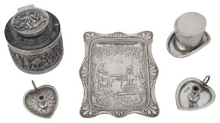A small collection of late Victorian novelty silver