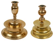 Two Nuremberg type candlesticks,