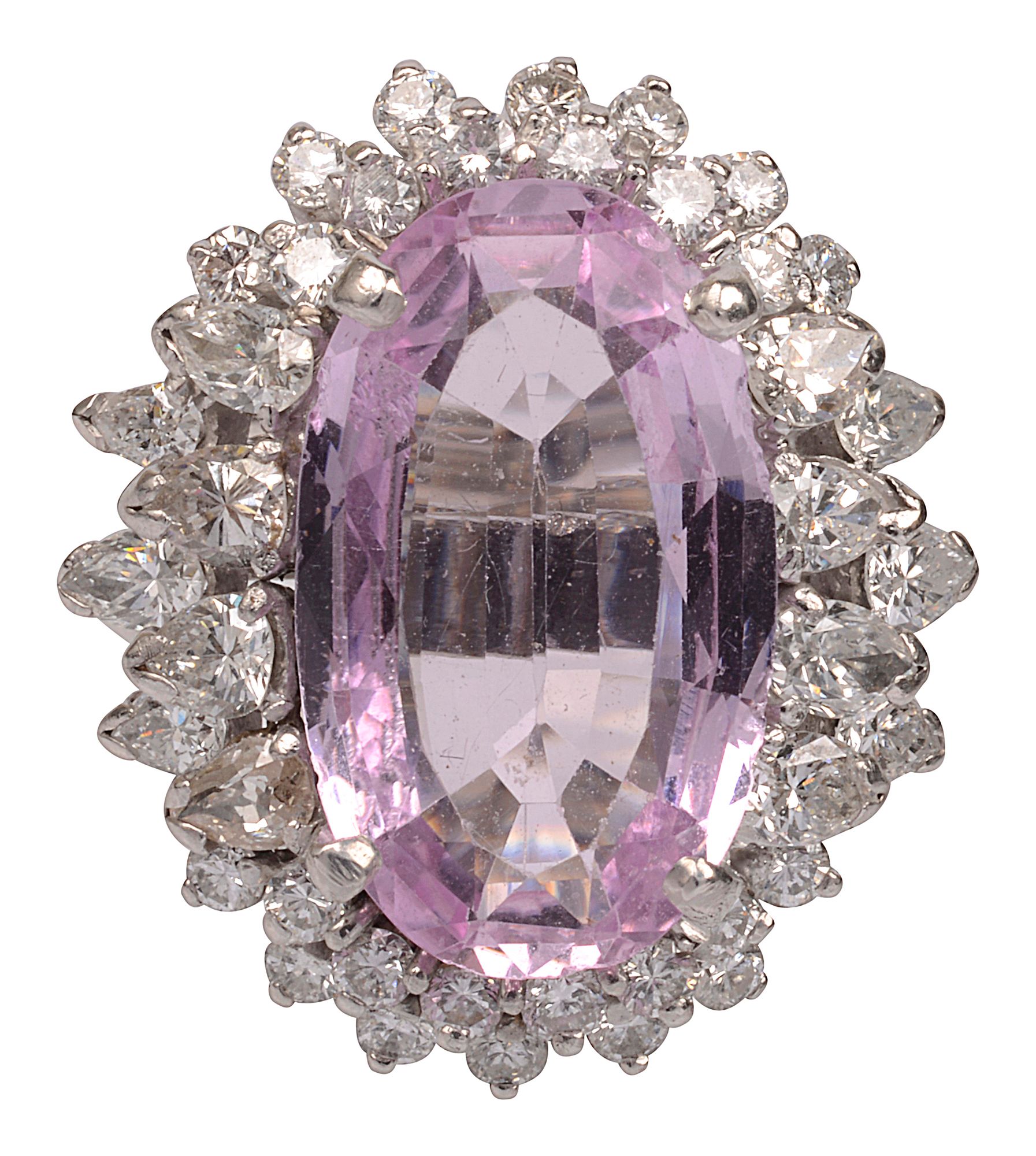 A pink topaz cluster ring