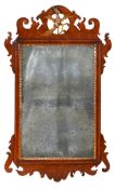A mid 18th century walnut fret cut pier glass mirror