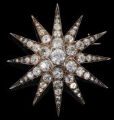 A Victorian diamond-set star brooch / pendant
