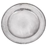 A late Victorian silver dinner plate