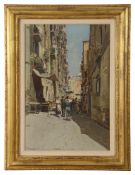 Attributed to Lazzaro Pasini (Italian, 1861-1949) Street Scene, oil on canvas