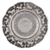 An early 20th century Burmese silver dish