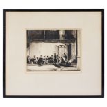 Stanley Anderson (British, 1884 - 1966) 'Cafe de Papes' dry point etching