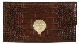 A Smythson of Bond Street leather travel wallet/ document holder
