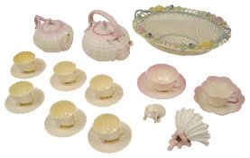 A collection of Belleek porcelain, 19th century and later