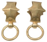 A pair of 19th c. Islamic Ottoman silver-gilt scabbard hangers (2)