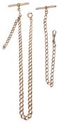 A 9ct Albert watch chain and a short watch chain