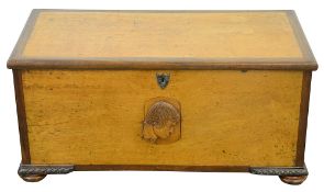 An early 19th century Colonial Anglo-Indian hardwood blanket chest