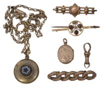 Various items of 19th yellow gold jewellery