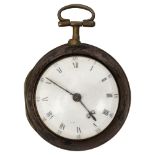 An George III silver verge fusee pair case pocket watch