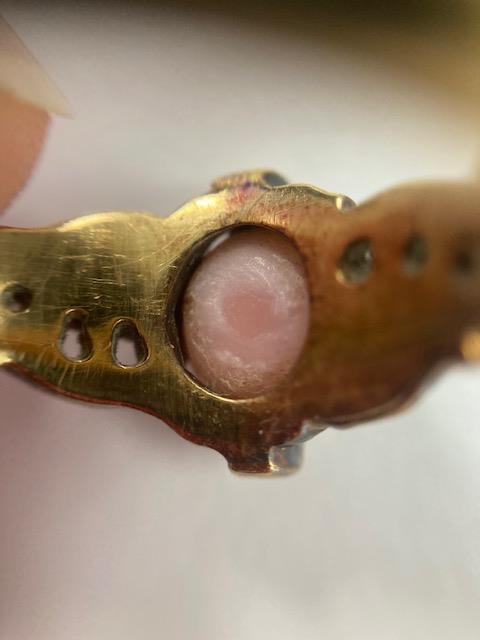 An early Victorian conch pearl and enamel ring - Image 6 of 7