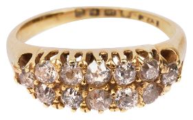 A late Victorian two row diamond-set ring