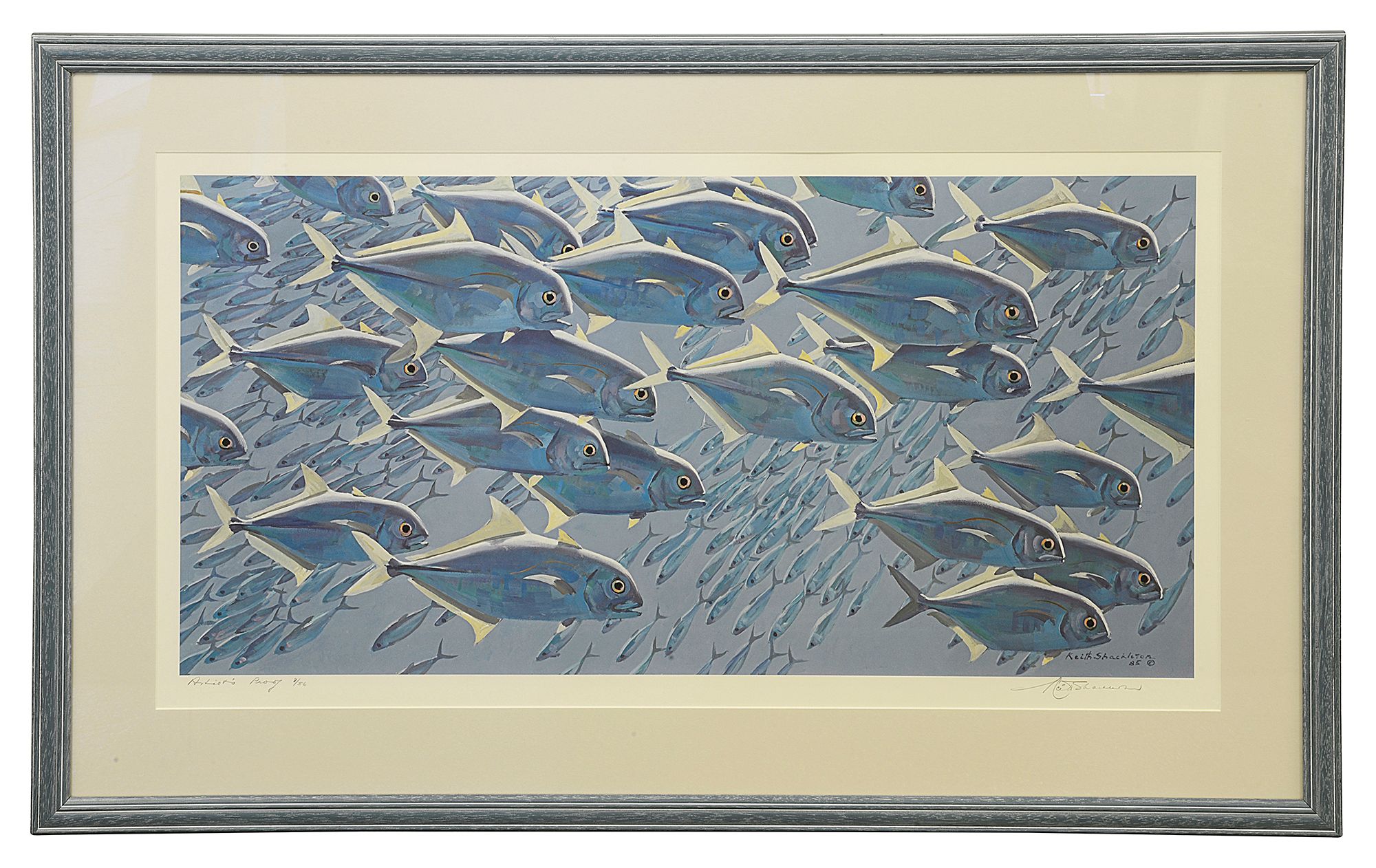 Keith Shackleton (British, 1923- 2015): 'School of Fish' limited edition print