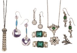 Various items of paste-set jewellery
