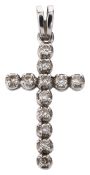 A diamond-set Latin cross pendant