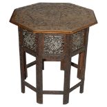 A carved Indian hardwood octagonal occasional table