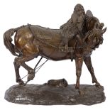After Gechter (1797-1844) A patinated bronze of a draught horse,