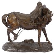 After Gechter (1797-1844) A patinated bronze of a draught horse,