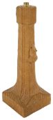 A Robert 'Mouseman' Thompson of Kilburn oak table lamp