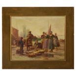 Paul Dominique Philippoteaux (French, 1846-1923) 'Fishermen and Women Inspecting Their Catch',