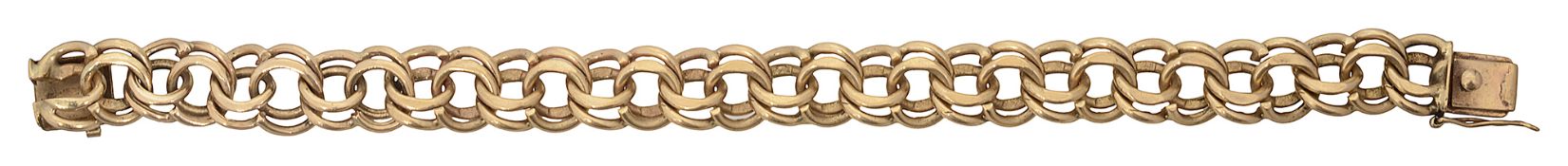 A 9ct gold double fancy link bracelet