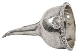 A George IV silver wine funnel