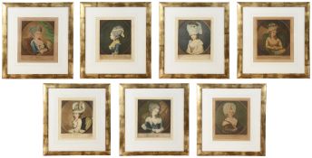 After John Raphael Smith (British, 1752-1812): Seven society portrait prints