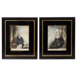 Pair of portrait stipple engravings Queen Caroline and Matthew Wood MP