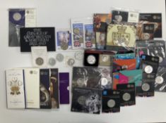 A collection of modern mostly British silver and other proof coins