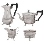 A George V silver four piece tea service