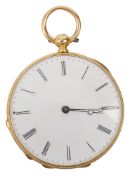 A late 19th century Swiss 18ct gold open faced pocket watch