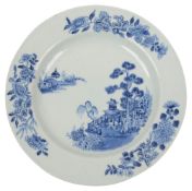 A Chinese Nanking Cargo blue and white plate