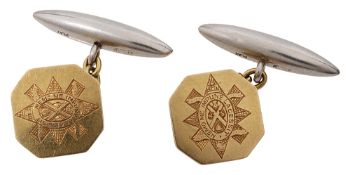 A pair of Black Watch cuff links by Deakin and Francis