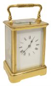 A French gilt brass repeating carriage clock by Richard & Cie c.1900