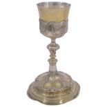 An early 18th century German parcel-gilt chalice cup