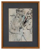 Francis Newton Souza (India, 1924-2002) Untitled 'Standing Nude Male and Female Figure',