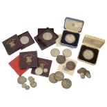 Silver commemorative crowns and other silver coins