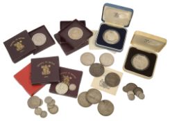 Silver commemorative crowns and other silver coins