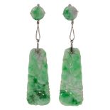 A pair of jadeite ear pendants